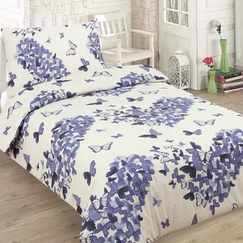 Povlečení Numberoplus Bavlněné povlečení HEART BOW fialová