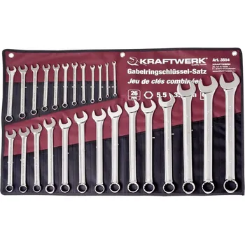 Ruční nářadí KRAFTWERKTOOLS BEST OF KW: Souprava klíčů očkoplochých 5,5-32mm 26ks - taška