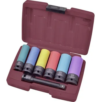 Gola sada KRAFTWERKTOOLS BEST OF KW: Souprava nástavců 1/2" 15-24mm prodloužené plast IMPACT 7ks