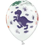 Partydeco Balónky bílé s dinosaury 6 ks