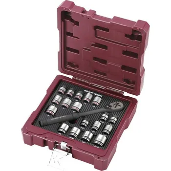 Gola sada KRAFTWERKTOOLS Souprava gola 3/8" 9-19mm + 5/16"-13/16" s příslušenstvím 19ks
