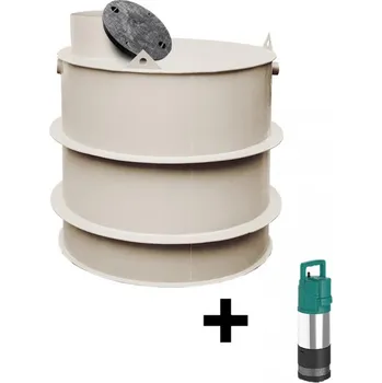 nádrž Samonosná plastová nádrž na dešťovou vodu s čerpadlem kruhová 9 m3 - TOP nádrže