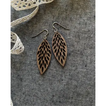 Náušnice art-wood.cz Dřevěné náušnice - Klásek