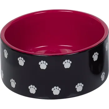 Miska pro psa Nobby keramická miska PATA černo-červená 15,0 x 6,0 cm / 0,55 l