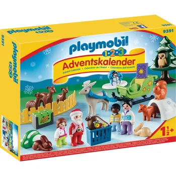 Stavebnice Playmobil Playmobil 1.2.3 9391 Adventní kalendář Vánoce v lese