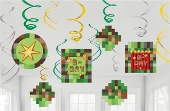 Party dekorace Amscan Zavěsné spirály Minecraft TNT 12 ks