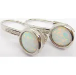 Klenoty Budín Rhodiované stříbrné náušnice s bílými opály 925/1000 03060230004 (Klenoty Budín Rhodiované stříbrné náušnice s bílými opály 925/1000 03060230004)