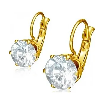 Náušnice Náušnice z chirurgické oceli zlaté se zirkon kamínky 18181