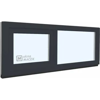 Okno Plastové okno - KNIPPING 70 AD, 1500x500 mm, FIX/S, antracit Sklo: čiré, Barva, imitace: antracit/bílá (jednostranně) + příslušenství a montážní materiál zdarma