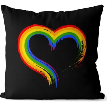 Dekorativní polštářek Polštář LGBT Heart (Velikost: 40 x 40 cm)
