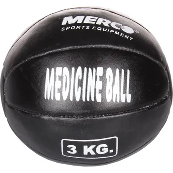 Fitness Medicinální míč kožený Merco Black Leather, 3 kg