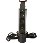 IN Výsuvná lišta 2 zásuvky + 2 USB