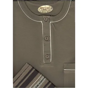 Pánské pyžamo Taro, pánské pyžamo 242-Karol,hnědá, vel. M