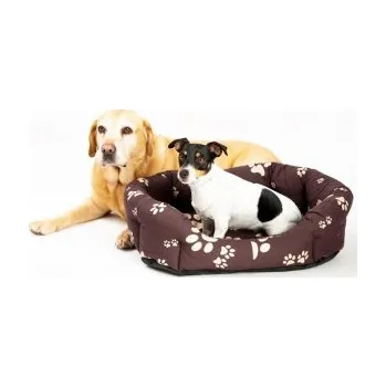 Pelíšek pro psa Pelech 8 hran bavl. Tlapka hnědo/béžová 70cm