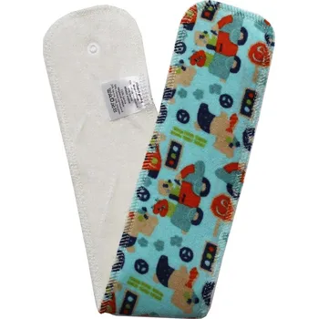 látková plena Breberky Vkládací plenka (S) - Dlouhá, Medvídek ve městě modrý (bambusové froté)