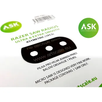 Ruční pilka ASK Žiletková pilka Radius: ultra a extra jemná asymetrická (1 ks) 65/105 zubů