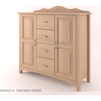 Komoda Stylová komoda kombinovaná - dubový prádelník CASTELLO D21