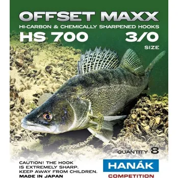 Rybářský háček Muškařský háček Hanák Competition streamerový Offset Maxx č. 1/0, 10 ks (HS700)