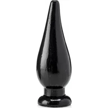 HardToys Boum 4, černý vinylový anální kolík 28 x 2,5–9 cm