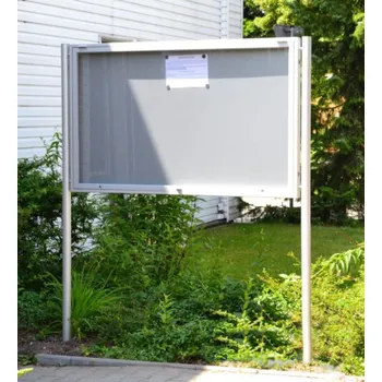 EXPOINT Venkovní vitrína GEX01-2 oboustranná Název: formát 6xA4, rozměr: šířka 78 x výška 73 x hloubka 6,9cm, celková nadzemní výška 195cm