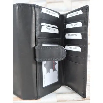 Peněženka Dámská kožená peněženka Loranzo 200 pro 22 karet Barva: Černá