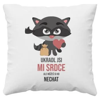 Žertovný předmět Ukradl jsi mi srdce, ale můžeš si ho nechat - polštář- Tričkový.cz
