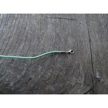 Materiál na výrobu šperku náhrdelník z imitace kůže s karabinkou sv. zelený 45 cm