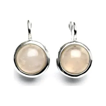 Náušnice Stříbrné náušnice, přírodní růženín, NK 1503