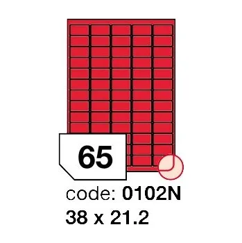 Speciální papír Samolepící etikety Rayfilm Office 38x21,2 mm 100 archů, fluo červená, R0132.0102N