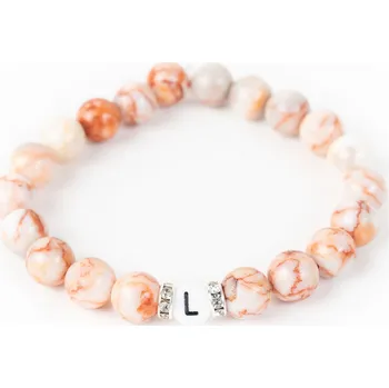 Náramek WUX Picasso jaspis iniciál Velikost: Dámská, Barva iniciálu: Bílá