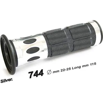PROGRIP gripy PG744 SCOOTER ALU (22+25mm, délka 115mm) barva stříbrná (jednodílné) (744-120)