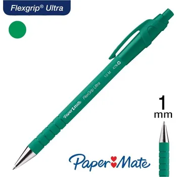 Kuličkové pero PaperMate FlexGrip Ultra - klikací, 1mm zelené