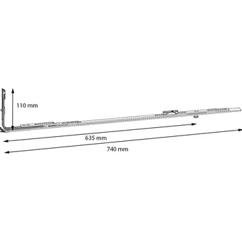 Příslušenství k oknu G-U rohové vedení Velikost | Rozsah použití [mm]: 740 | 1101-1350