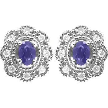 Náušnice Zlaté náušnice se safíry diamanty Altman Diamond KE05873347