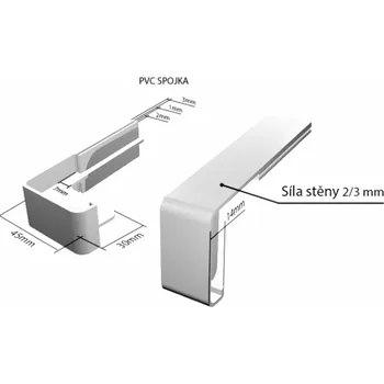 Parapet Plastové krytky pro obě strany (k venkovním ohýbaným parapetům) NOS 40 mm pro šíři: 70 mm - Bílá RAL 9016