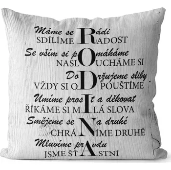 Dekorativní polštářek Polštář Rodina (Velikost: 40 x 40 cm)
