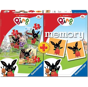 Puzzle Recenze Ravensburger Bing 3v1 25, 36, 49 dílků + pexeso