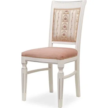 Jídelní židle IBA Masivní židle Valeria Typ: Bílá se zlatou patinou, Potah: Látka