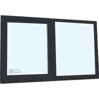 Okno Plastové okno - KNIPPING 70 AD, 2400x1200 mm, FIX/OS, antracit Barva, imitace: antracit/bílá (jednostranně) + příslušenství a montážní materiál zdarma