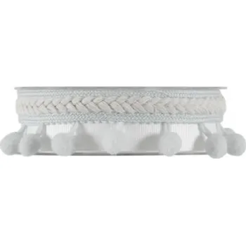 Stuha Bambulkový prýmek country bílý - 35 mm - 1m