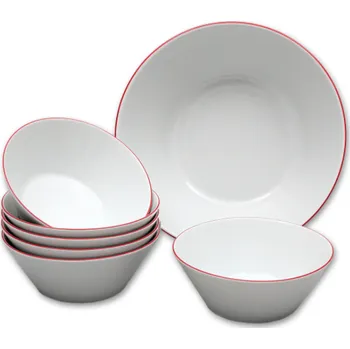 Nádobí Thun 1794 Tom, kompotová souprava, červená linka, 7 d.