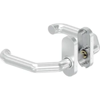 brána Feldmann 603-VA-F-L - nerezová klika s oválnou rozetou, s pevnou levou stranou, pro křídlové branky a dveře