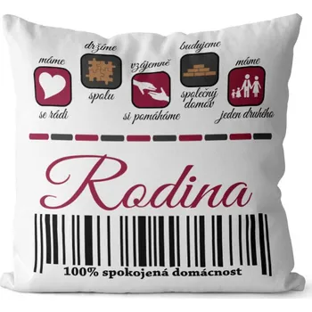 Dekorativní polštářek Polštář Rodina 100% (Velikost: 40 x 40 cm)