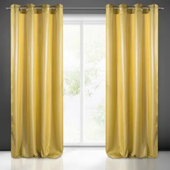 Závěs Dekorační závěs s kroužky MITRA hořčicová/stříbrná 1x140x250 cm (cena za 1 kus) MyBestHome