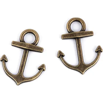 Přívěsek Přívěsek kotva, barva 2 (14x18 mm) staromosaz