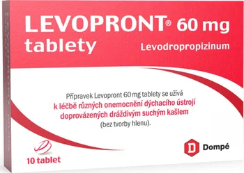 Lék na kašel, rýmu a nachlazení Dompé Pharmaceutical Levopront 60 mg 10 tbl.