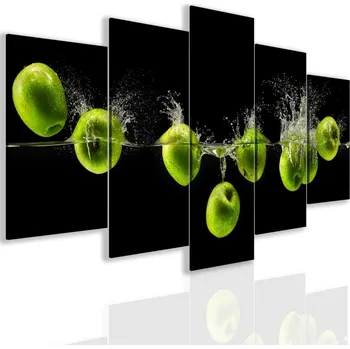 Malvis ® Pětidílný obraz jablka Velikost: 100x50 cm