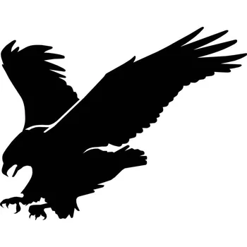 Samolepicí dekorace na vozidlo Útočící dravec - silueta - samolepka 340 x 240 mm