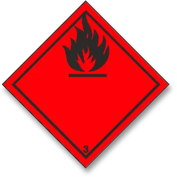 Značení ADR3 - Hořlavé kapaliny - černý plamen - samolepka 250 x 250 mm