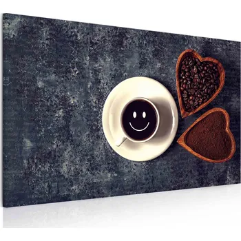 Obraz Malvis ® Obraz do kuchyně Káva s úsměvem Velikost: 90x60 cm